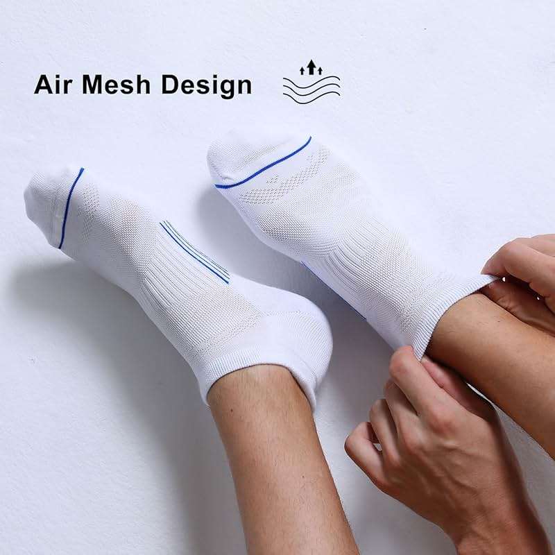FITRELL Men's 6 Pack Ankle Running Socks Low Cut Cushioned Athletic Sports Socks 7-9/9-12/12-15 - Image 2