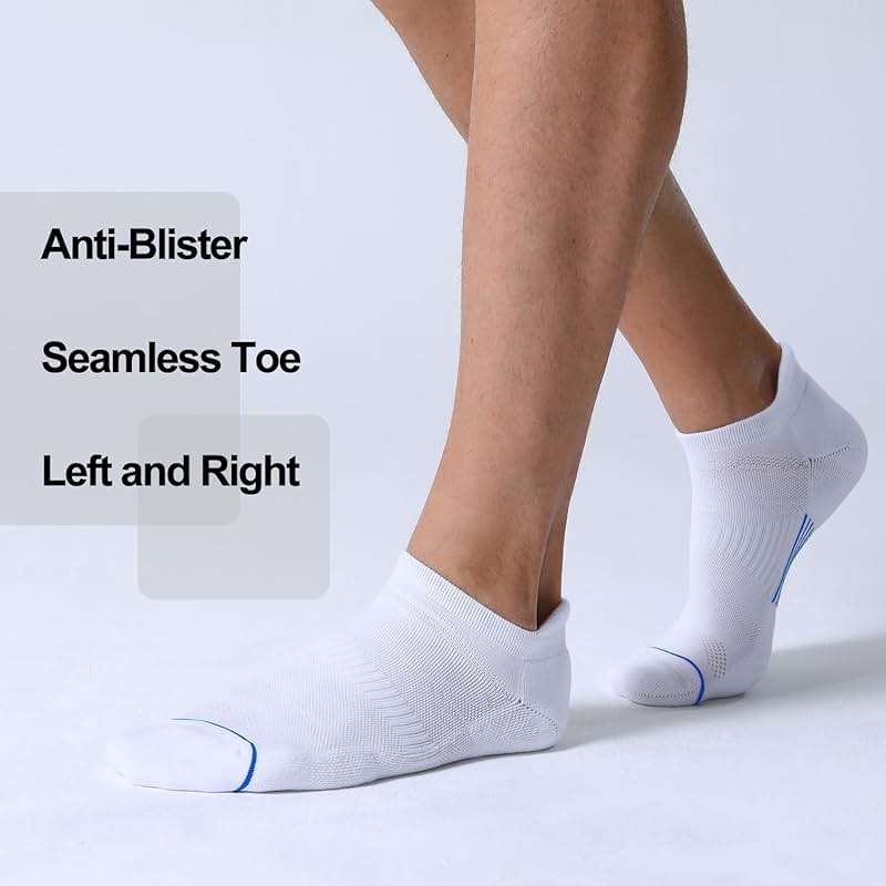 FITRELL Men's 6 Pack Ankle Running Socks Low Cut Cushioned Athletic Sports Socks 7-9/9-12/12-15 - Image 3