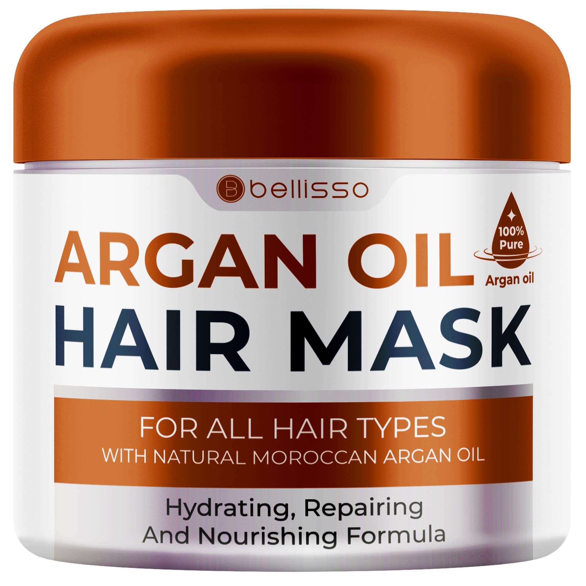 Moroccan Argan Oil Mask - Deep Conditioning Moisturizer for Dry, Extremely Damaged Hair - Hydrating Repair Treatment for Split Ends - With Collagen and Keratin for Curly, Frizzy and Color Treated Hair - Image 1