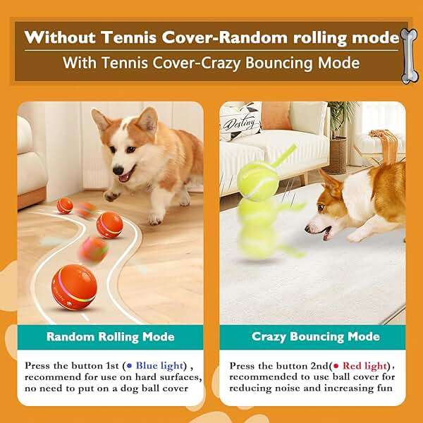 PetDroid Interactive Dog Toys Dog Ball, [Newly Upgraded] Durable Motion Activated Automatic Rolling Ball Toys for/Small/Medium/Large Dogs,USB Rechargeable(Orange) - Image 2