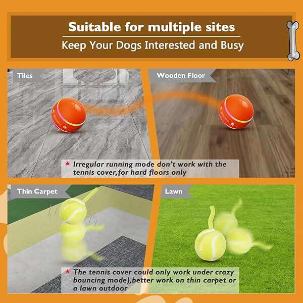 PetDroid Interactive Dog Toys Dog Ball, [Newly Upgraded] Durable Motion Activated Automatic Rolling Ball Toys for/Small/Medium/Large Dogs,USB Rechargeable(Orange) - Image 6