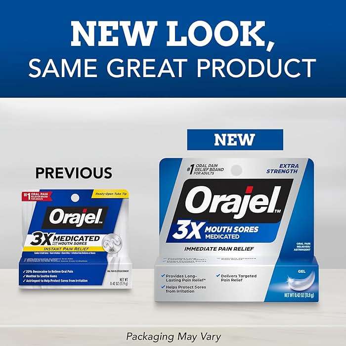 Orajel 3X for Mouth Sores: Maximum Strength Gel Tube 0.42oz- from #1 Oral Pain Relief Brand - Image 3