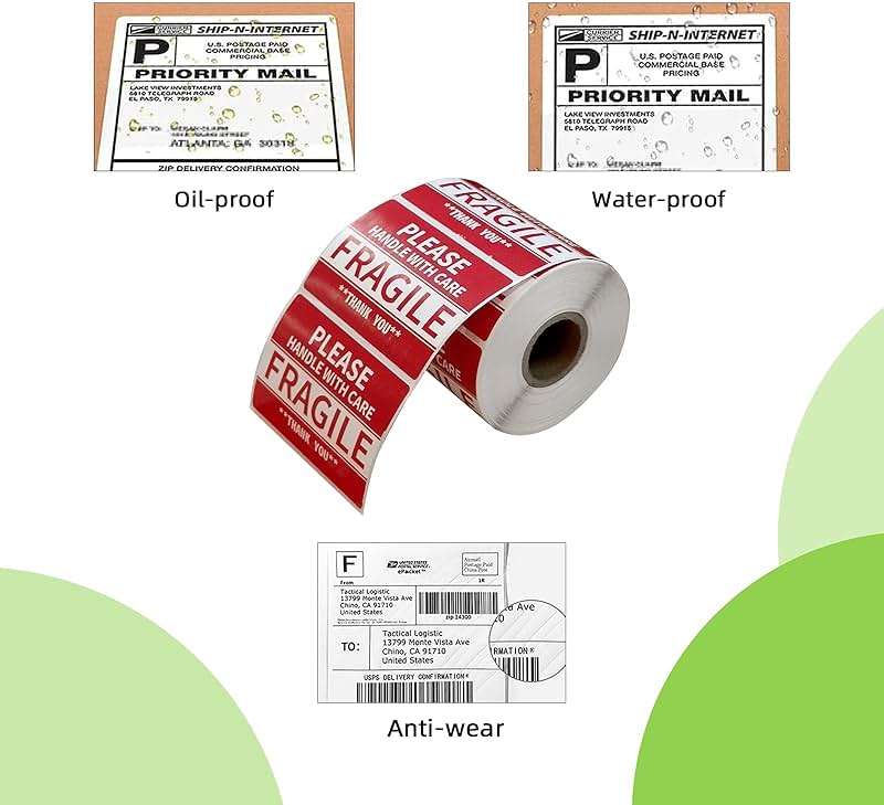 Anylabel 2" x 3" Fragile Stickers for Shipping and Moving Please Handle with Care Fragile Thank You Do Not Drop, Warning Stickers Fragile Labels, Permanent Adhesive(500 Labels, 1 Roll) - Image 4