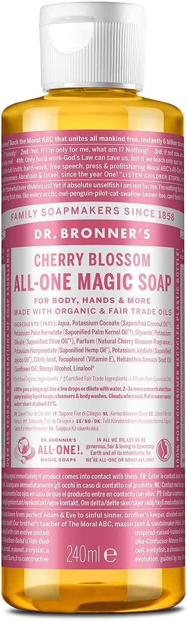 Dr. Bronners Cherry Blossom Pure-Castile Liquid Soap, 240 ML - Image 1