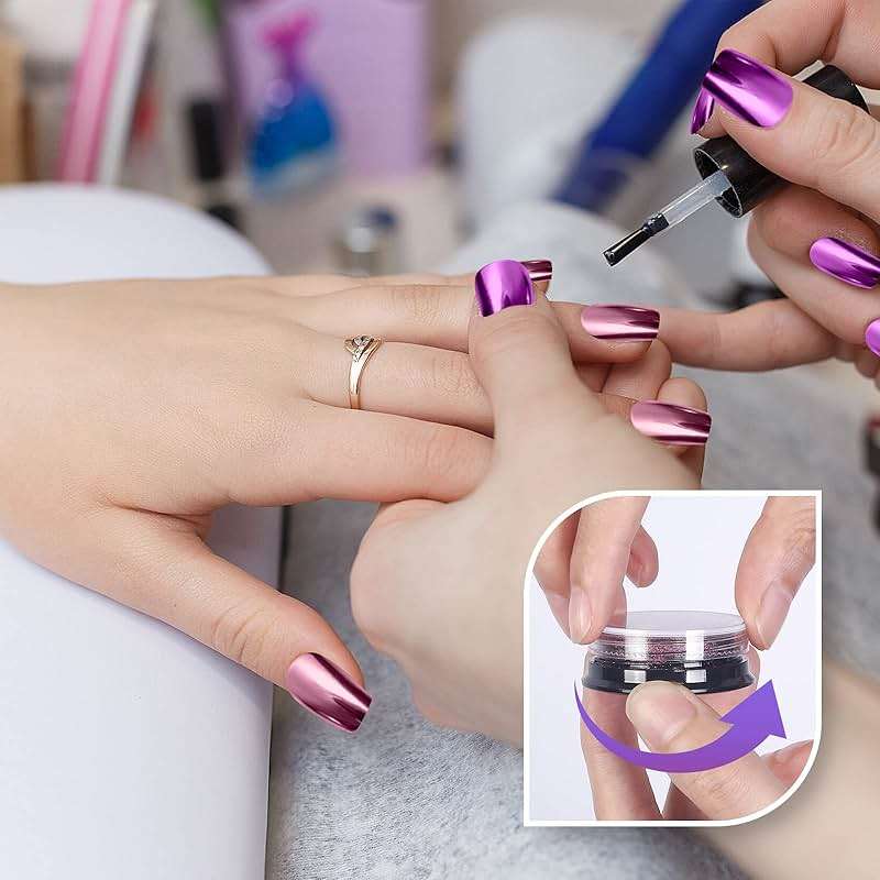 Artdone 16 Jars Chrome Nail Powder Nail Art Fimo Striping Tape Lines Decoration Metallic Mirror Effect Holographic Aurora Chameleon Pigment Powder 1g/Jar Pearl for Resin Craft & Nail Art - Image 5