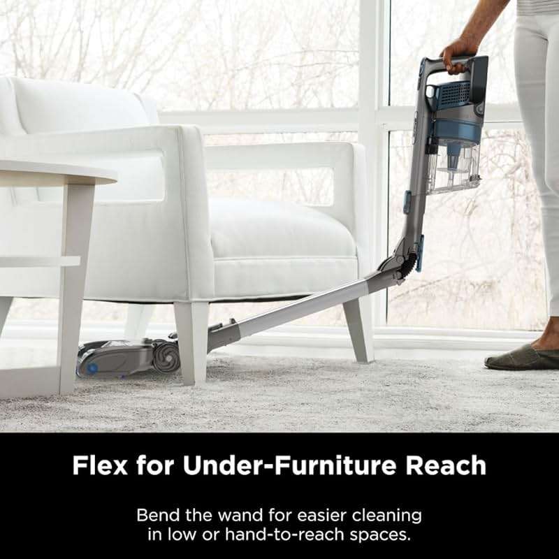 Shark IZ462H Vertex Ultra Lightweight Cordless Stick Vacuum with DuoClean PowerFins, Crevice, Pet Multi-Tool, Anti-Allergen, Brush, Removable Handheld, Flex, 60 min Runtime, Blue, MultiFLEX - Image 4