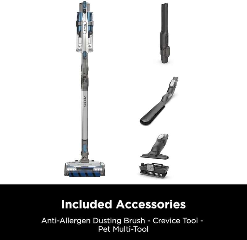 Shark IZ462H Vertex Ultra Lightweight Cordless Stick Vacuum with DuoClean PowerFins, Crevice, Pet Multi-Tool, Anti-Allergen, Brush, Removable Handheld, Flex, 60 min Runtime, Blue, MultiFLEX - Image 8