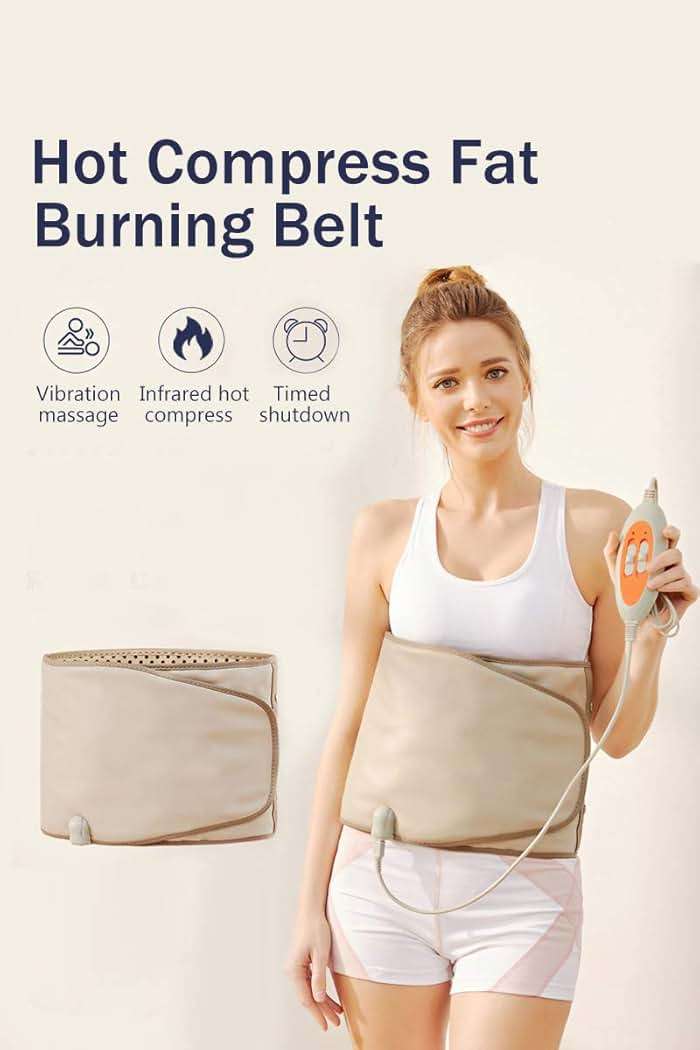 PINJAZE Electric Slimming Heating Belt-with Hot Compress and Vibration Function-360° Full Circle Heating-Help Relieve Back and Waist Pain-50×11 Inches PU Material,Plug Use,2.86Lb (Grey, 110V US Plug) - Image 2