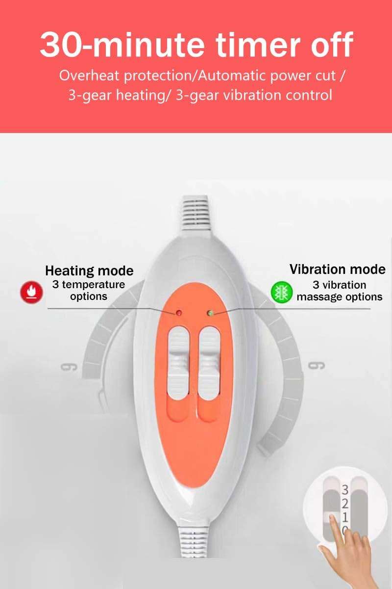 PINJAZE Electric Slimming Heating Belt-with Hot Compress and Vibration Function-360° Full Circle Heating-Help Relieve Back and Waist Pain-50×11 Inches PU Material,Plug Use,2.86Lb (Grey, 110V US Plug) - Image 4
