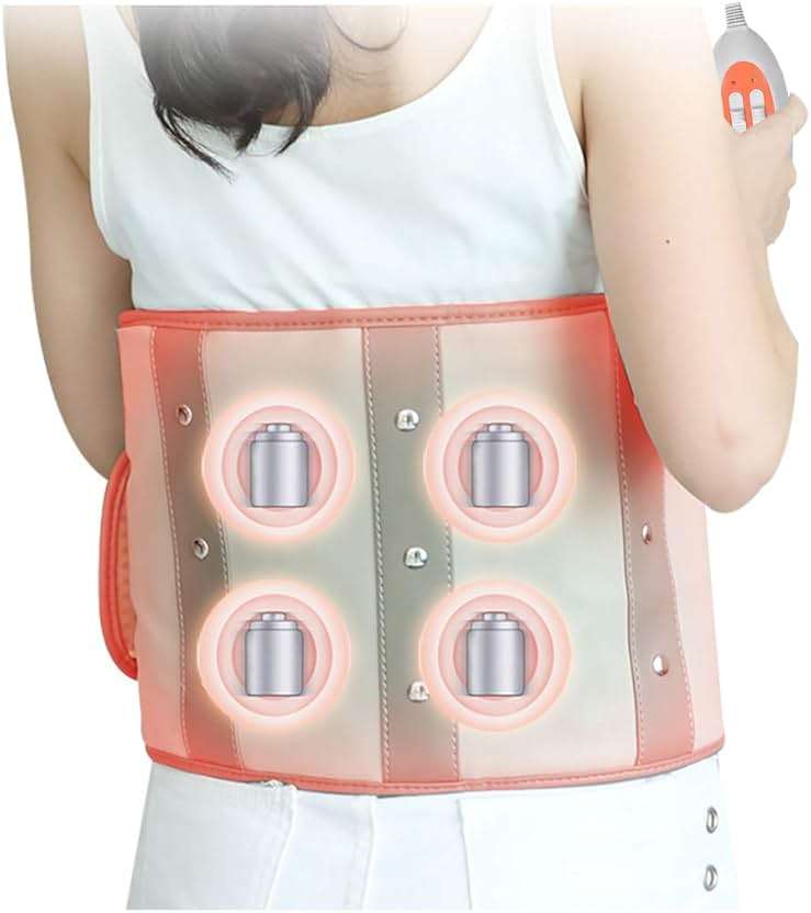PINJAZE Electric Slimming Heating Belt-with Hot Compress and Vibration Function-360° Full Circle Heating-Help Relieve Back and Waist Pain-50×11 Inches PU Material,Plug Use,2.86Lb (Grey, 110V US Plug) - Image 5