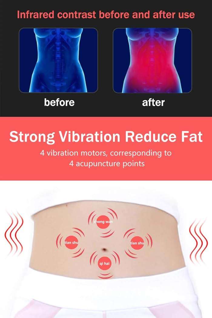 PINJAZE Electric Slimming Heating Belt-with Hot Compress and Vibration Function-360° Full Circle Heating-Help Relieve Back and Waist Pain-50×11 Inches PU Material,Plug Use,2.86Lb (Grey, 110V US Plug) - Image 6