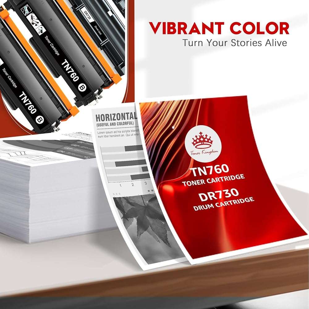 Toner Kingdom Compatible TN760 Toner Cartridge and DR730 Drum for Brother TN760 TN-760 TN730 TN-730 DR730 for Brother HL-l2395dw HL-L2350DW MFC-L2710DW Printer (2 Toners, 1 Drum Unit) - Image 4