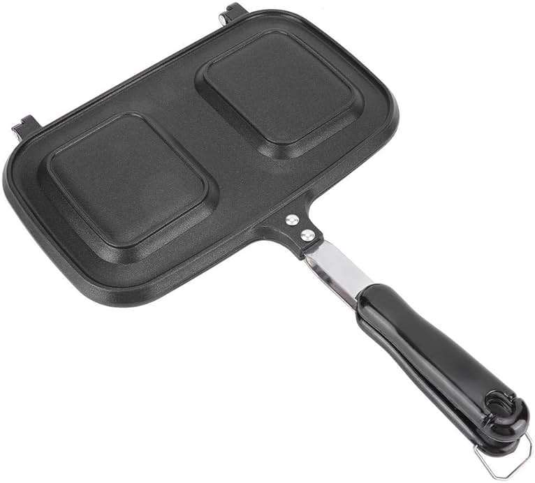 Frying Pan, Anti-scalding Handle Cast Aluminium Breakfast Double Sided Non-Stick Frying Pan Kitchen Cooking Utensil Tool for Cakes Eggs Sandwiches - Image 5