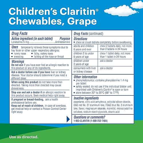 Children's Claritin Chewables 24 HR Children Allergy Medicine, Grape, 60 Count - Image 3