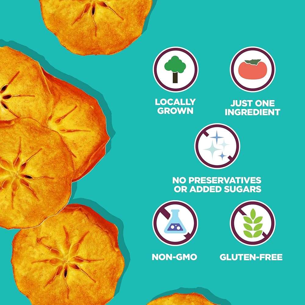 Bella Viva Dried Persimmons, 1 lb – California Dried, Upcycled Persimmon Slices – No Sugar Added, No Sulfites – Soft & Chewy Dry Persimmon Fruit – Single Ingredient, Non-GMO, Gluten-Free - Image 3