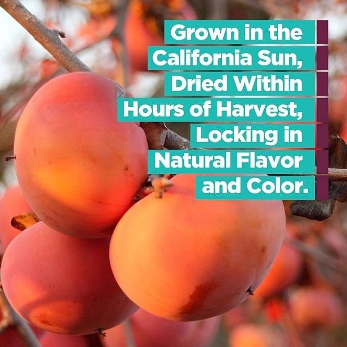 Bella Viva Dried Persimmons, 1 lb – California Dried, Upcycled Persimmon Slices – No Sugar Added, No Sulfites – Soft & Chewy Dry Persimmon Fruit – Single Ingredient, Non-GMO, Gluten-Free - Image 4