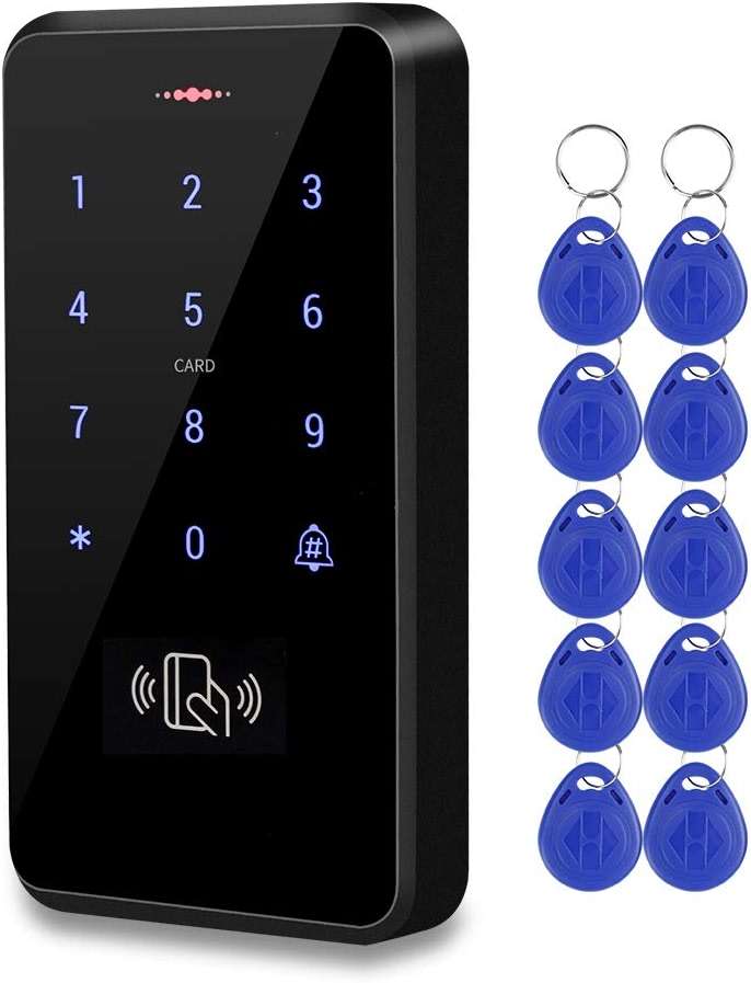 HFeng Outdoor IP68 Waterproof RFID Keypad Touch Access Control System Rainproof WG26/34 125KHz Card Reader + 10pcs EM4100 Keyfobs - Image 1