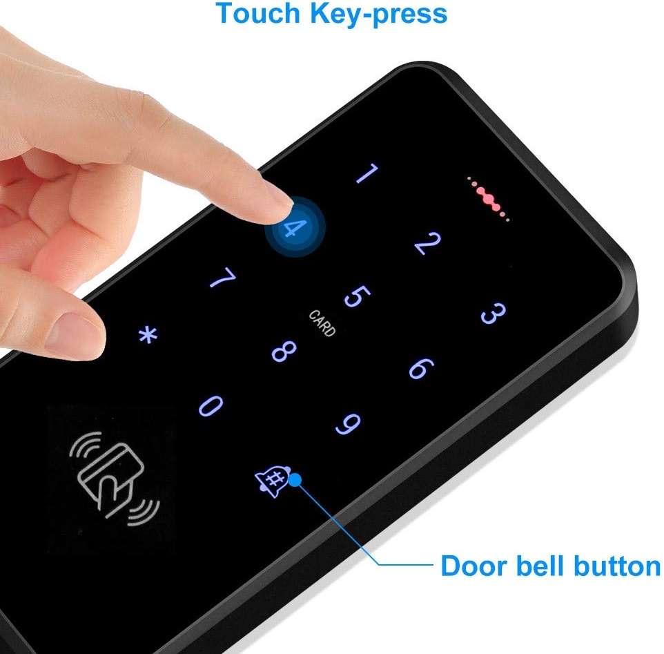 HFeng Outdoor IP68 Waterproof RFID Keypad Touch Access Control System Rainproof WG26/34 125KHz Card Reader + 10pcs EM4100 Keyfobs - Image 2