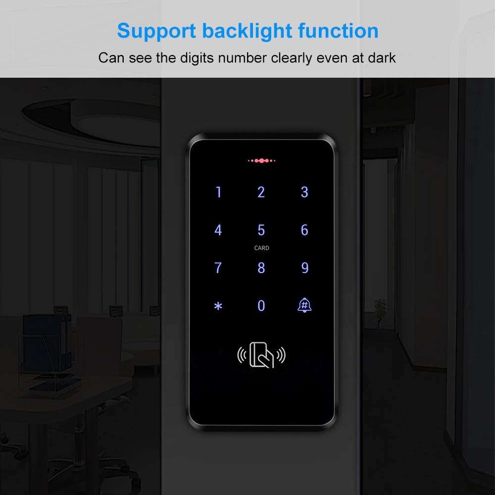 HFeng Outdoor IP68 Waterproof RFID Keypad Touch Access Control System Rainproof WG26/34 125KHz Card Reader + 10pcs EM4100 Keyfobs - Image 4