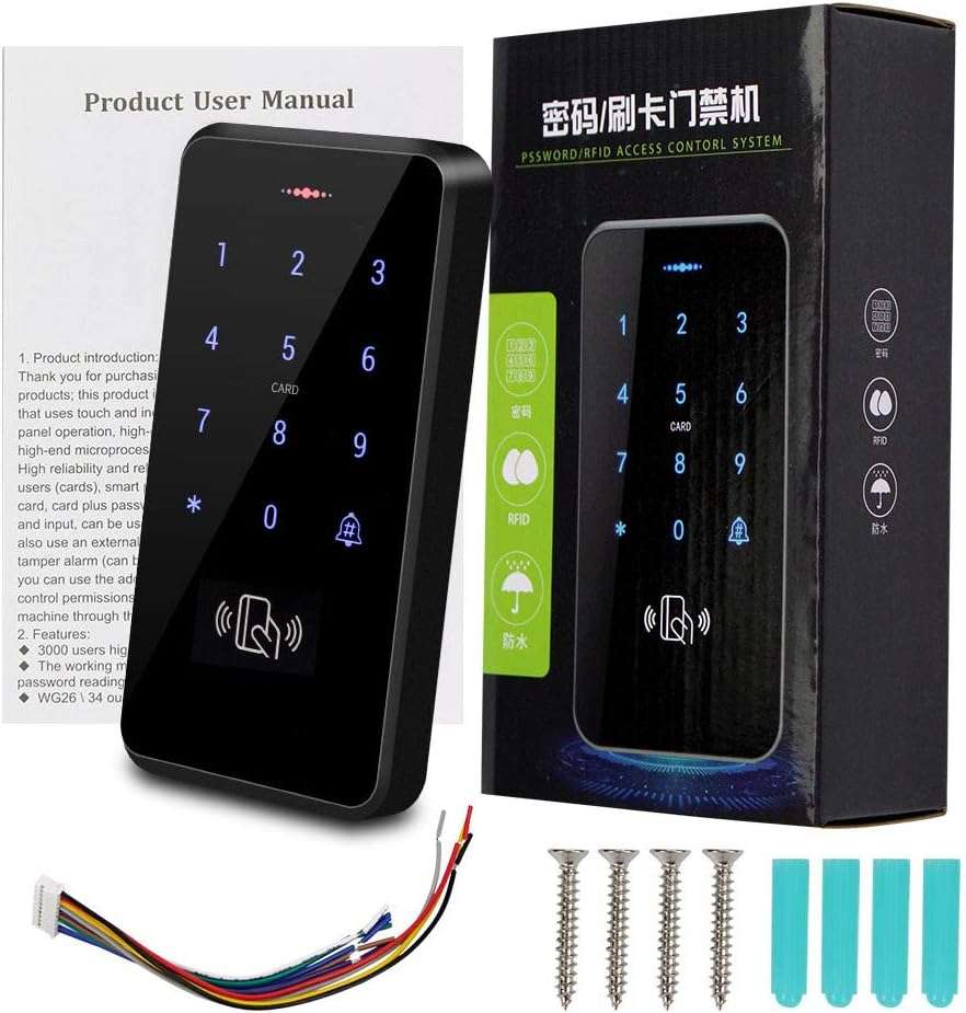 HFeng Outdoor IP68 Waterproof RFID Keypad Touch Access Control System Rainproof WG26/34 125KHz Card Reader + 10pcs EM4100 Keyfobs - Image 7