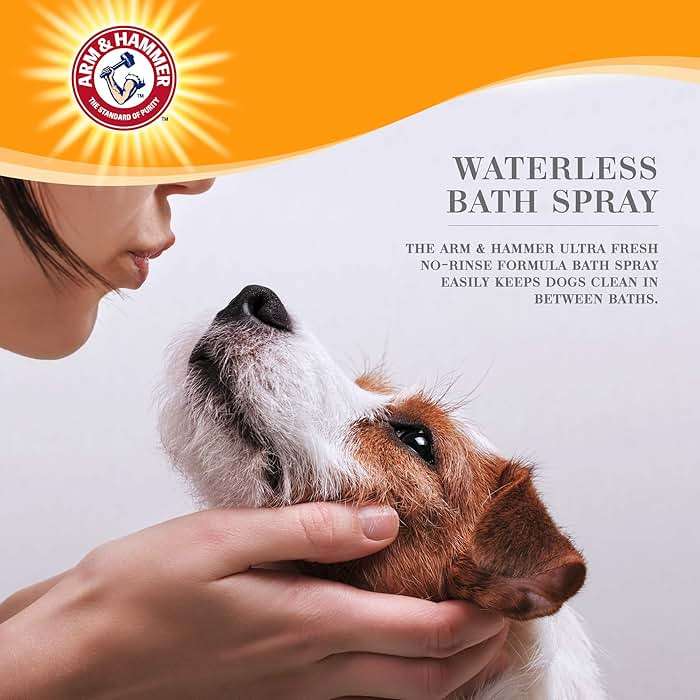 Arm & Hammer Ultra Fresh Waterless Dog Bath Spray, Baking Soda Deodorizer No-Rinse Dry Dog Shampoo for Between-Bath Odor Control and Coat Freshening, White Jasmine Scent, 10 Fl Oz - Image 2