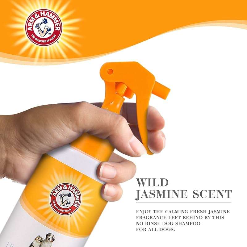 Arm & Hammer Ultra Fresh Waterless Dog Bath Spray, Baking Soda Deodorizer No-Rinse Dry Dog Shampoo for Between-Bath Odor Control and Coat Freshening, White Jasmine Scent, 10 Fl Oz - Image 4