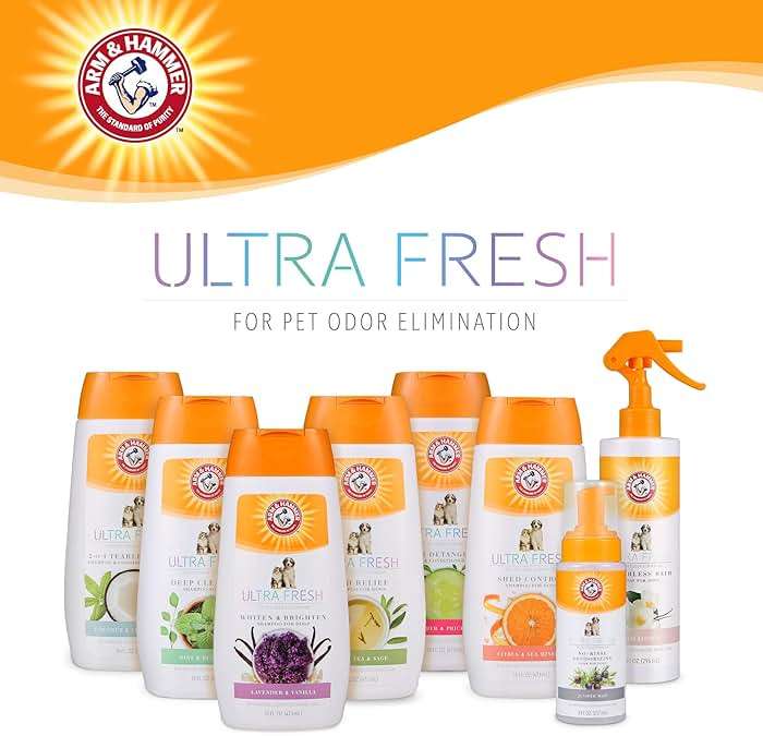 Arm & Hammer Ultra Fresh Waterless Dog Bath Spray, Baking Soda Deodorizer No-Rinse Dry Dog Shampoo for Between-Bath Odor Control and Coat Freshening, White Jasmine Scent, 10 Fl Oz - Image 6