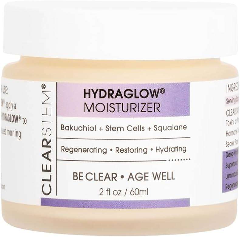 CLEARSTEM - HYDRAGLOW Stem Cell Moisturizer - Bakuchiol + Squalene - Youthful Skin Face Moisturizer - All Skin Types - Facial Skin Care Products - Gluten Free, Cruelty Free - 2 fl oz / 60ml - Image 1