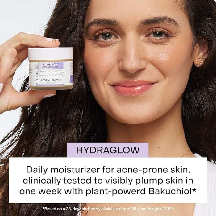 CLEARSTEM - HYDRAGLOW Stem Cell Moisturizer - Bakuchiol + Squalene - Youthful Skin Face Moisturizer - All Skin Types - Facial Skin Care Products - Gluten Free, Cruelty Free - 2 fl oz / 60ml - Image 2