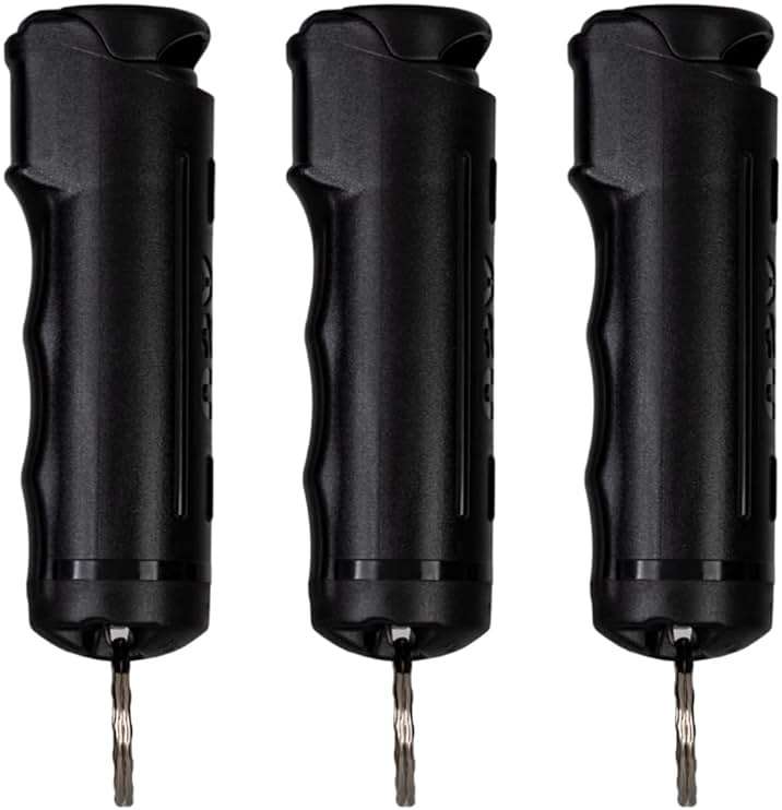 Police Magnum Keychain Pepper Spray Flip Top Safety 3 Pack 1/2oz- Maximum Heat Strength OC with Dye- Tactical Small Compact Case- for Women & Men's Self Defense- Made in The USA - Image 1