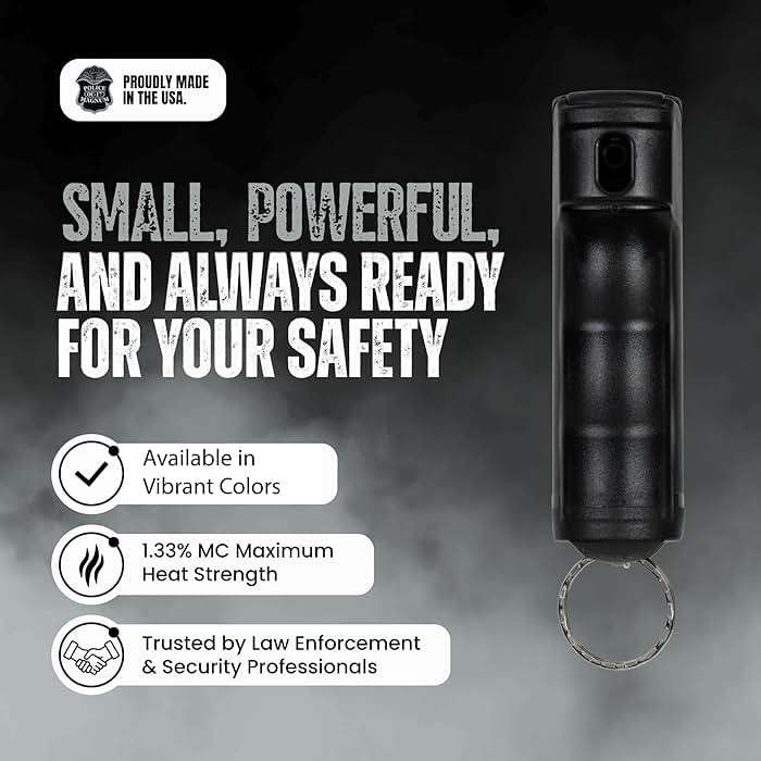 Police Magnum Keychain Pepper Spray Flip Top Safety 3 Pack 1/2oz- Maximum Heat Strength OC with Dye- Tactical Small Compact Case- for Women & Men's Self Defense- Made in The USA - Image 2