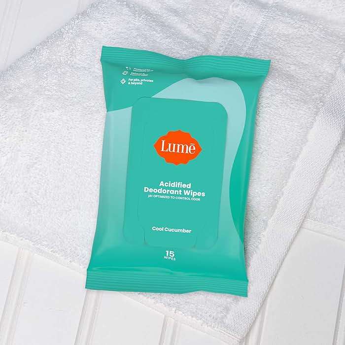 Lume Acidified Deodorant Wipes - 24 Hour Odor Control - Aluminum Free, Baking Soda Free, Skin Loving - 15 Count (Pack of 3) (Cool Cucumber) - Image 7
