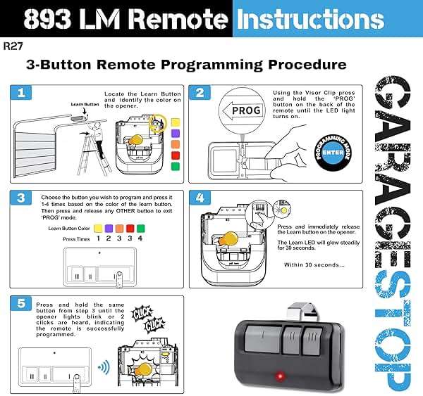 893LM 893Max 891LM 371LM 373LM 971LM 973LM Universal Garage Door Opener Remote - for Chamberlain, LiftMaster, Craftsman, 3-Button, Extra Long-Range Gate Opener Remote - Image 4