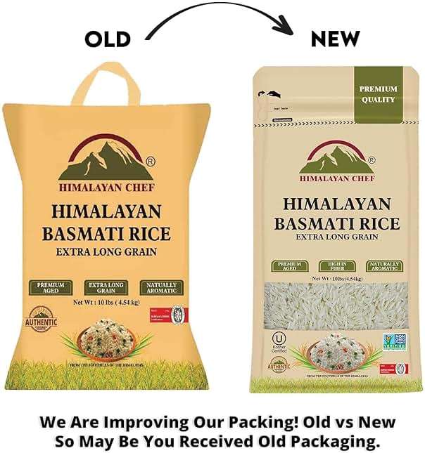 Himalayan Chef Basmati Rice,Extra Long Grain Rice Fluffy Quick Cooking Aromatic - 10 lbs.(Packaging May Vary) - Image 4