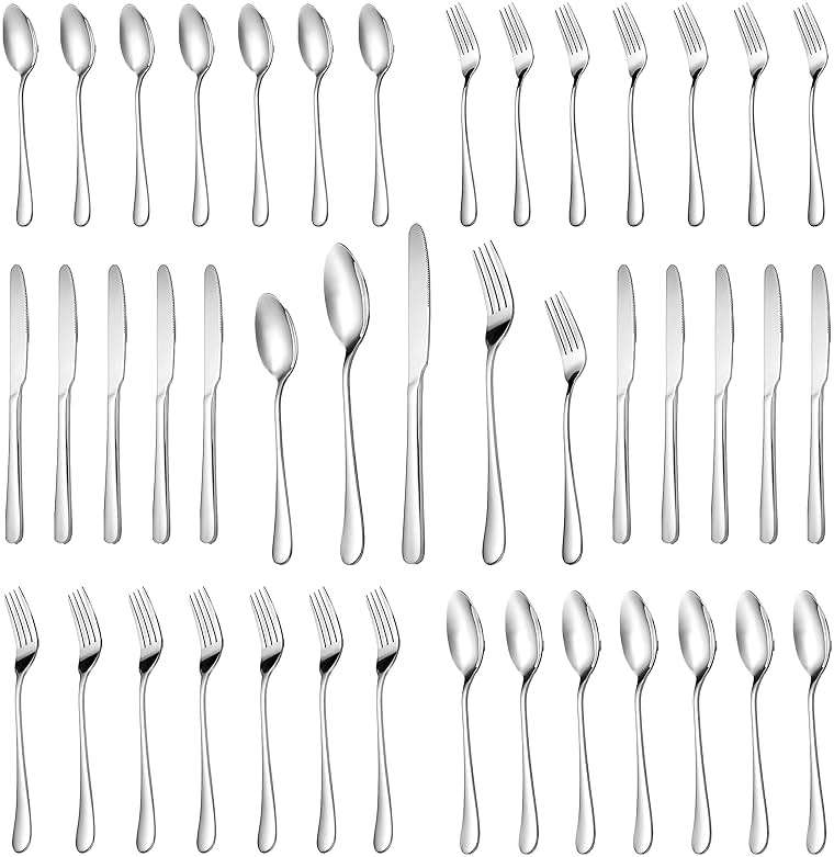 MUTNITT 30 Pcs Silverware Set Service for 6,Premium Stainless Steel Flatware Set,Mirror Polished Cutlery Utensil Sets,Durable Kitchen Eating Tableware Sets,Include Fork Knife Spoon,Dishwasher Safe - Image 1