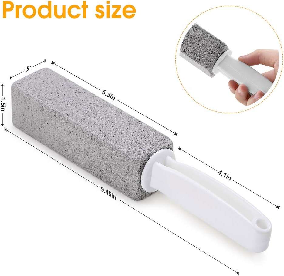 Kadden 2 Pack Pumice Stone Toilet Bowl Cleaner with Handle, Hard Water Ring Remover & Stain Scrubber for Bathroom, Pool, Sink and Tub, Ergonomic Heavy Duty Cleaning Tool - Image 2
