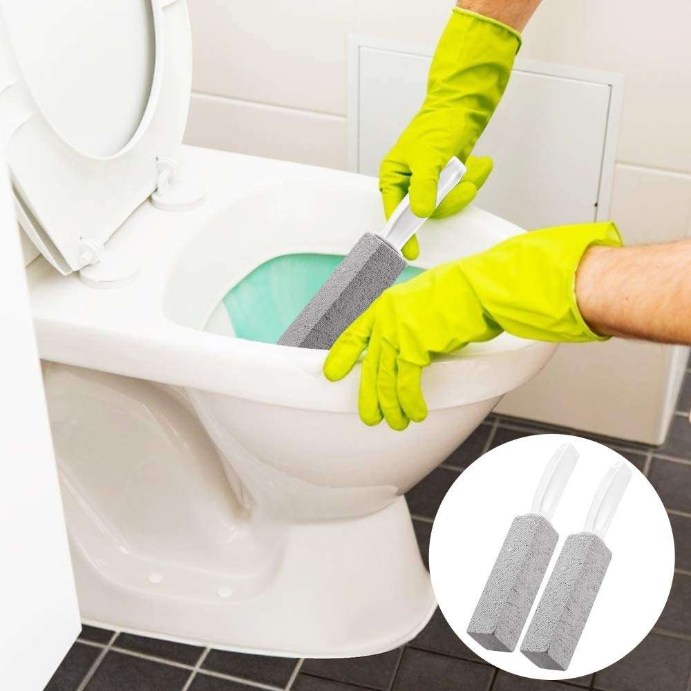Kadden 2 Pack Pumice Stone Toilet Bowl Cleaner with Handle, Hard Water Ring Remover & Stain Scrubber for Bathroom, Pool, Sink and Tub, Ergonomic Heavy Duty Cleaning Tool - Image 4