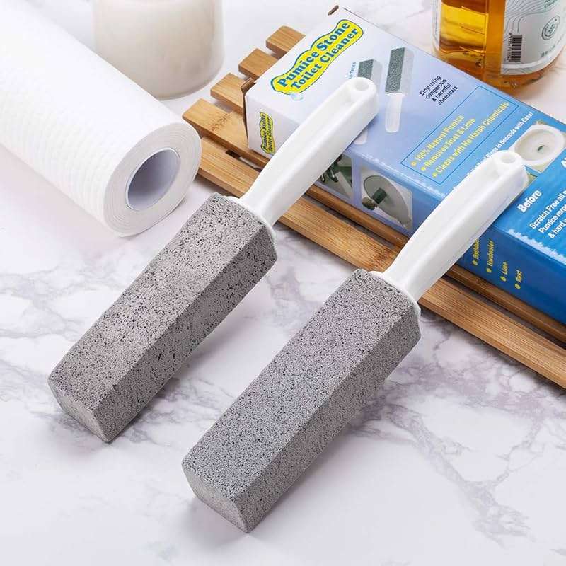 Kadden 2 Pack Pumice Stone Toilet Bowl Cleaner with Handle, Hard Water Ring Remover & Stain Scrubber for Bathroom, Pool, Sink and Tub, Ergonomic Heavy Duty Cleaning Tool - Image 7