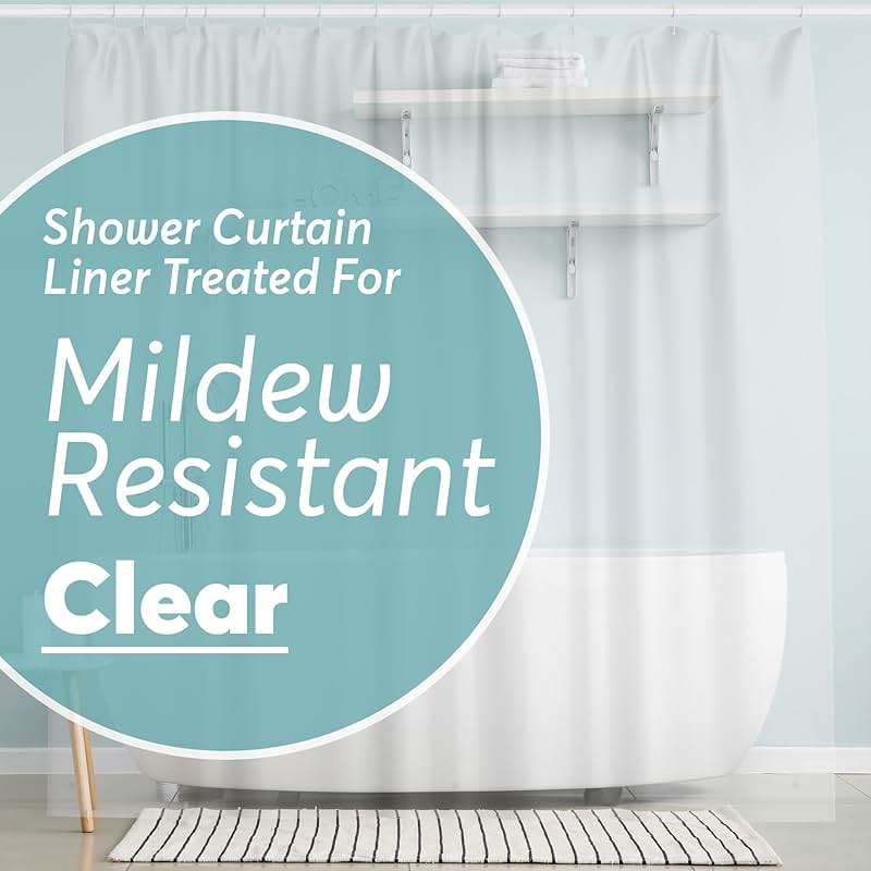 BigFoot Clear Shower Curtain - 72x72 Odorless Plastic with Magnets, Washable Long Bathroom Curtain - Premium PEVA Waterproof Bath Curtain, Rust-Proof Bathroom Essentials - Image 1