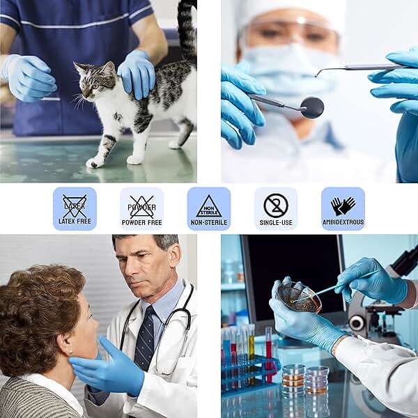 Safe Health Nitrile Exam Gloves – 4 mil, Latex-Free, Powder-Free, Disposable, Blue, Medical Grade, Food, Cleaning Use - Image 3
