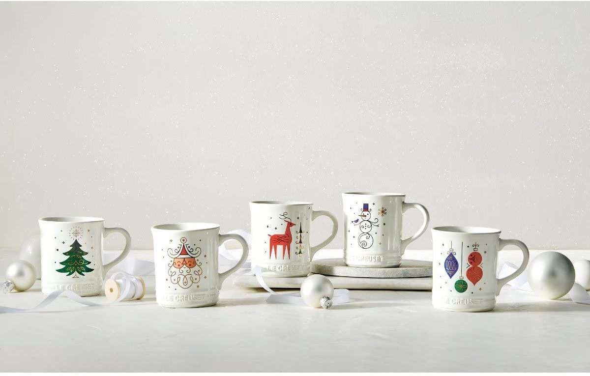 Le Creuset Stoneware Noel Collection: Reindeer Mug, 14 oz., White w/Applique - Image 3