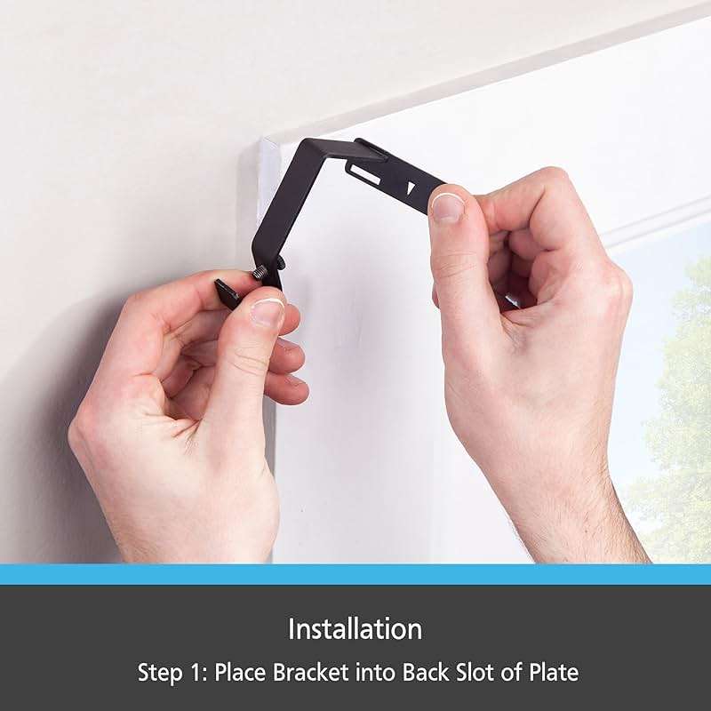 Kenney Fast Fit 5/8" No Measure Curtain Rod Brackets, Matte Black - Image 5