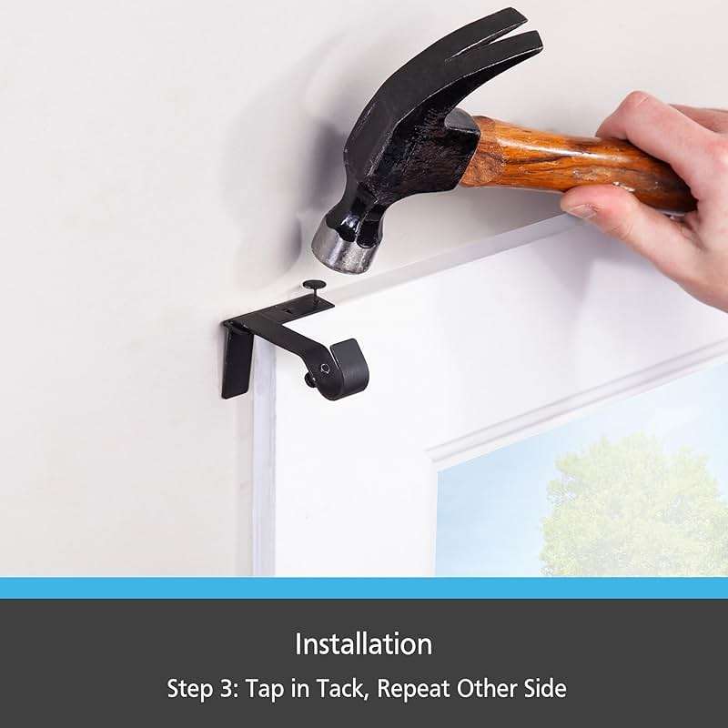 Kenney Fast Fit 5/8" No Measure Curtain Rod Brackets, Matte Black - Image 7