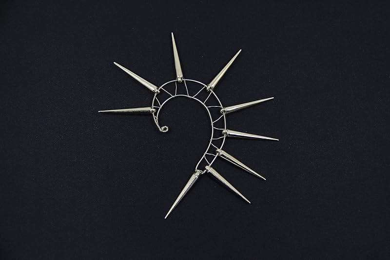 Spiked Ear Cuff Handmade Silver Large Punk Rock Ear Wrap Tribal Jewelry Big Statement Climber Modern Cyberpunk Urban Earrings No Piercing Men Goth Headdress - Image 4