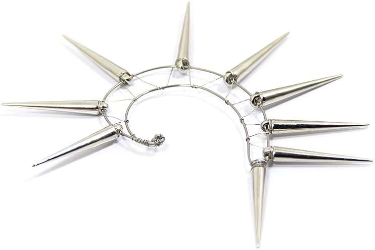 Spiked Ear Cuff Handmade Silver Large Punk Rock Ear Wrap Tribal Jewelry Big Statement Climber Modern Cyberpunk Urban Earrings No Piercing Men Goth Headdress - Image 7