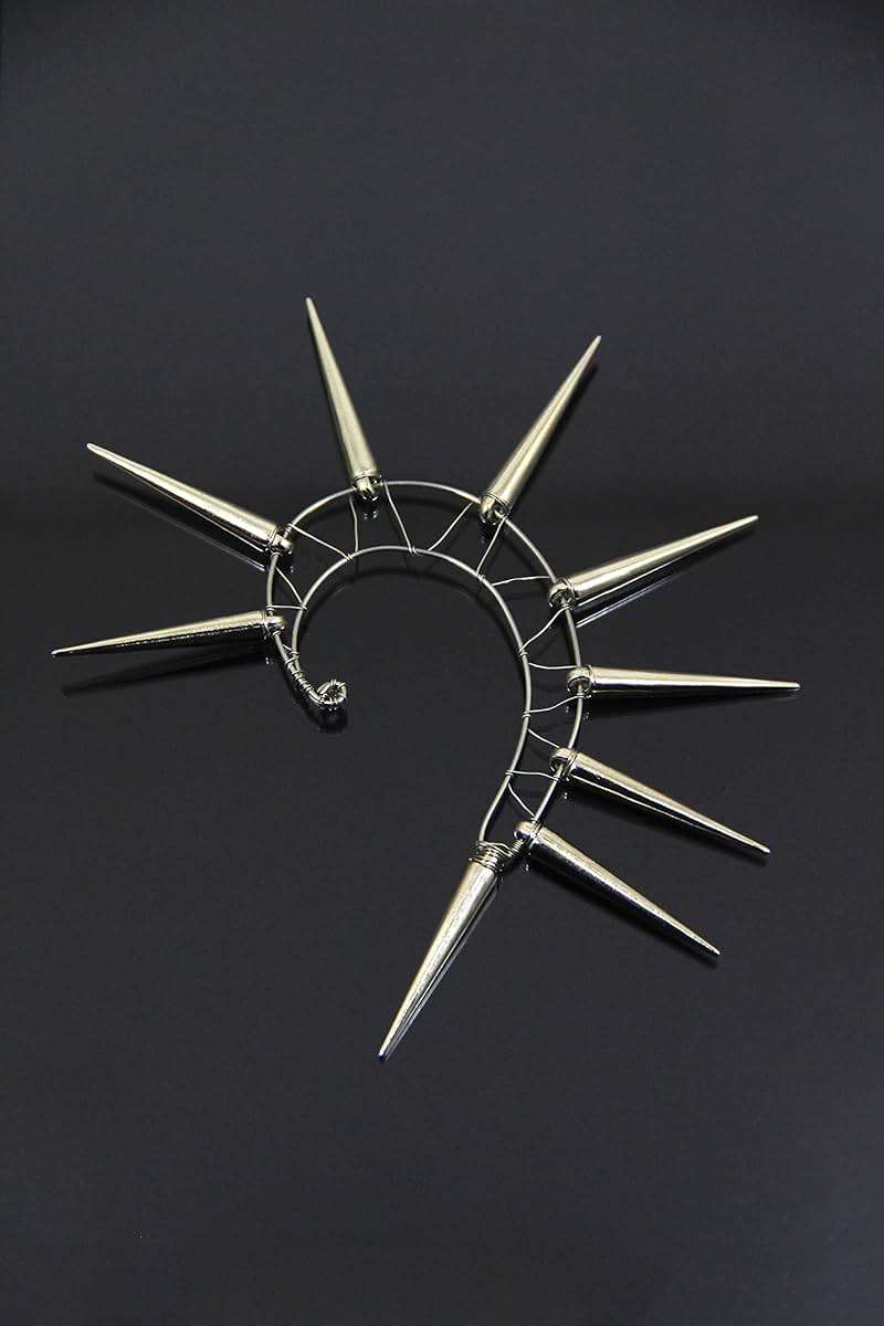 Spiked Ear Cuff Handmade Silver Large Punk Rock Ear Wrap Tribal Jewelry Big Statement Climber Modern Cyberpunk Urban Earrings No Piercing Men Goth Headdress - Image 9