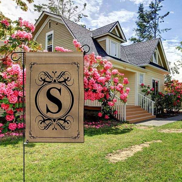 Anley Classic Monogram Letter S Garden Flag, Double Sided Family Last Name Initial Yard Flags - Personalized Welcome Home Decor - Weather Proof & Double Stitched - 18 x 12.5 Inch - Image 4