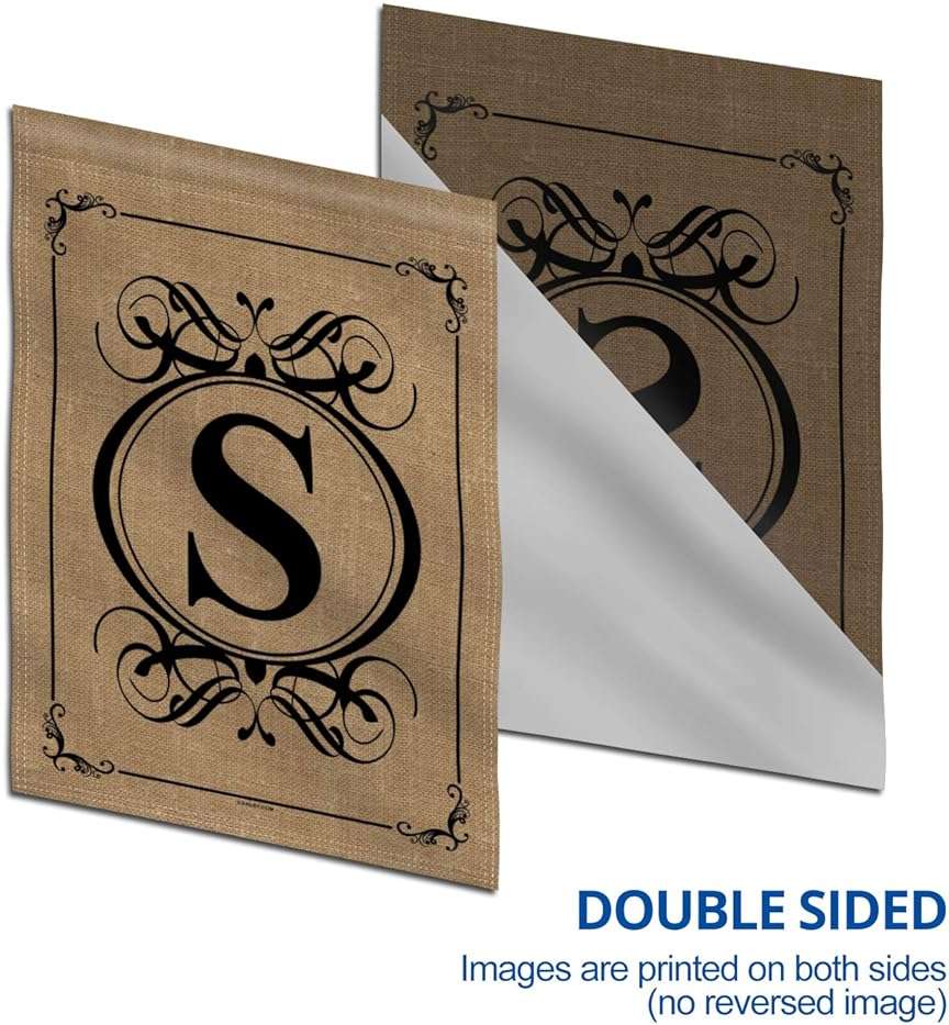 Anley Classic Monogram Letter S Garden Flag, Double Sided Family Last Name Initial Yard Flags - Personalized Welcome Home Decor - Weather Proof & Double Stitched - 18 x 12.5 Inch - Image 5
