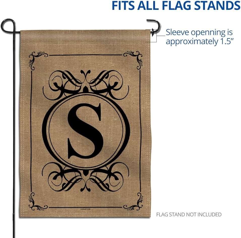 Anley Classic Monogram Letter S Garden Flag, Double Sided Family Last Name Initial Yard Flags - Personalized Welcome Home Decor - Weather Proof & Double Stitched - 18 x 12.5 Inch - Image 6