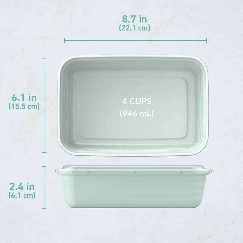 Bentgo Prep - 20-Piece 1-Compartment Reusable Meal Prep Containers with Lids, PFAS & BPA Free Materials, Durable, Microwave, Freezer, & Dishwasher Safe To Go Food Storage (Mint) - Image 2